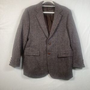 Harris Tweed 100% Scottish Wool Blazer Raconteur 43R Brown Tweed Vintage